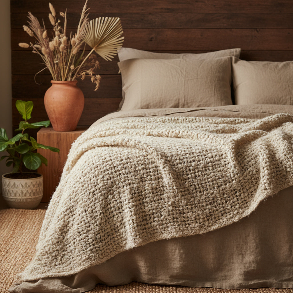 Bed with knit throw - Our top 10 throw blankets