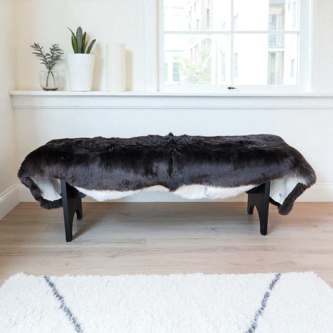 Sleek Black Shorn Icelandic Lambskin Double – Sewn in the USA