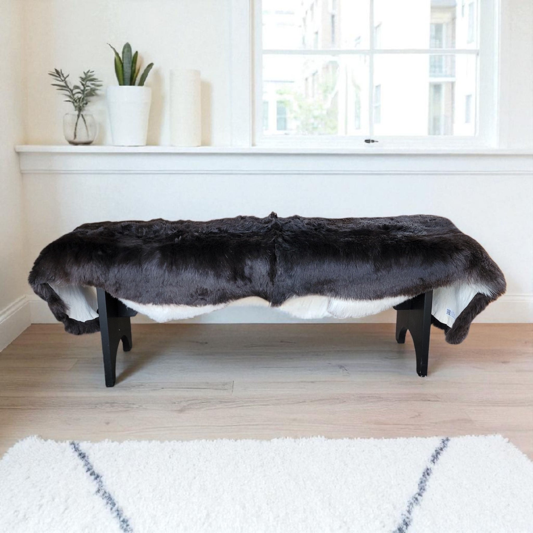 Sleek Black Shorn Icelandic Lambskin Double – Sewn in the USA