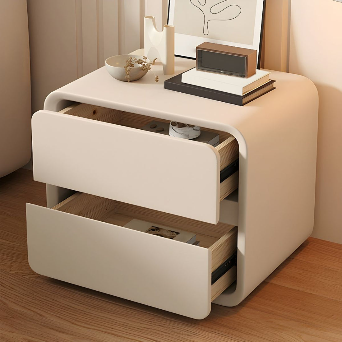 Scandinavian Pine Accent Table Nightstand