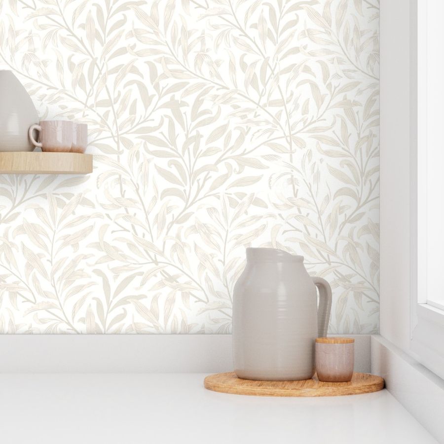 Willow Bough Pale Ivory Peel & Stick Wallpaper