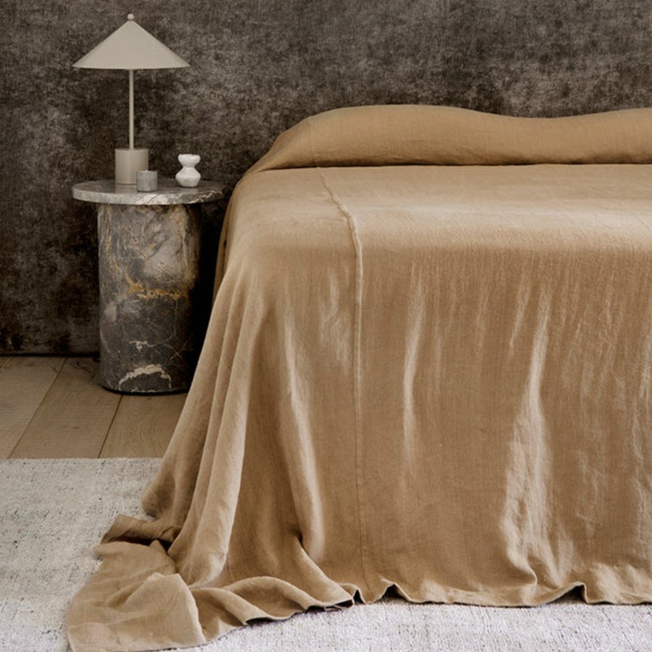 Heavyweight Linen Bedcover - Sand