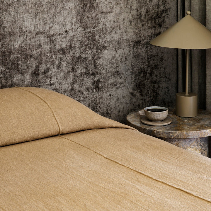 Heavyweight Linen Bedcover - Sand