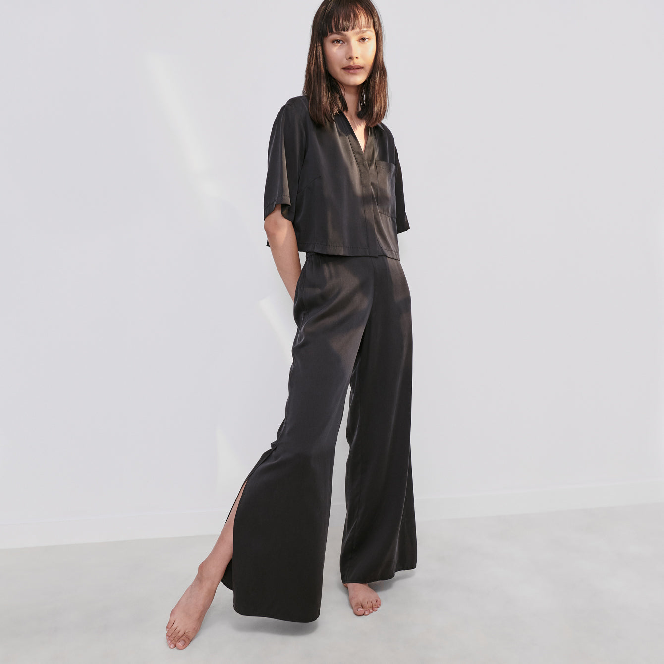 Washable Silk High Rise Pant Set