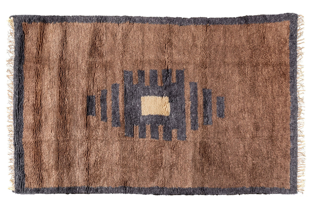 Joram Hand-knotted Shag Rug, Brown