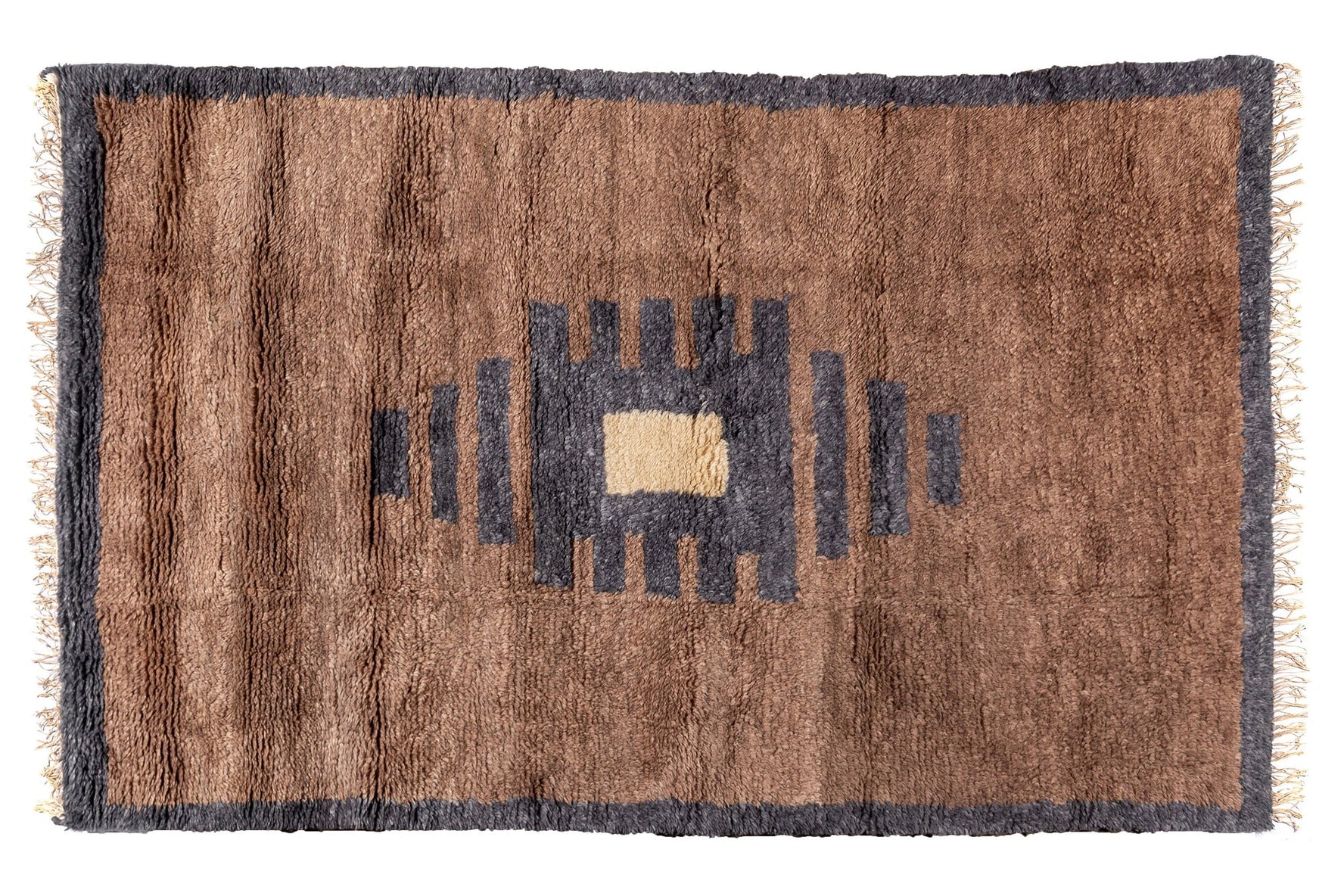 Joram Hand-knotted Shag Rug, Brown