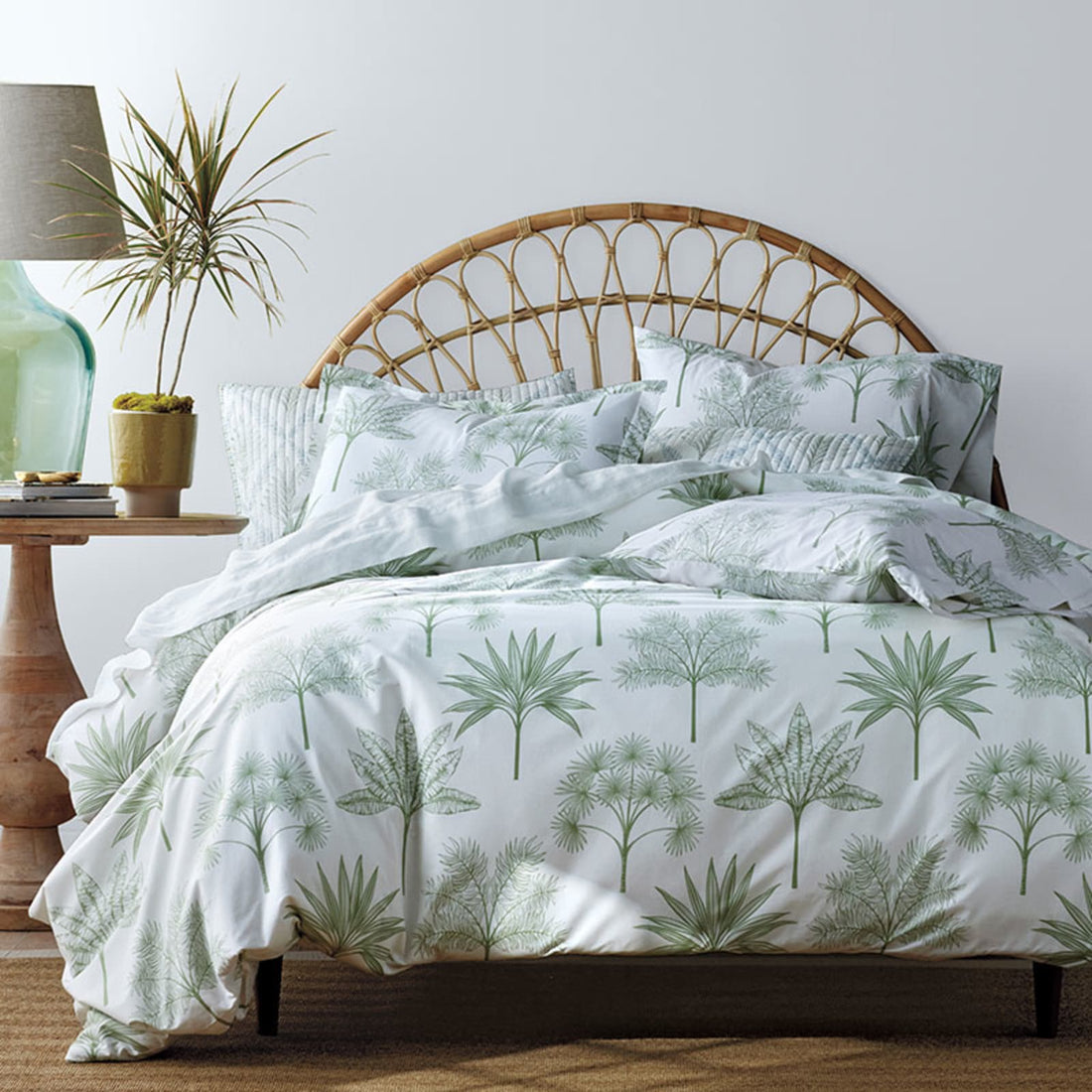 Tulum Tropical Forest Print Percale Duvet Cover