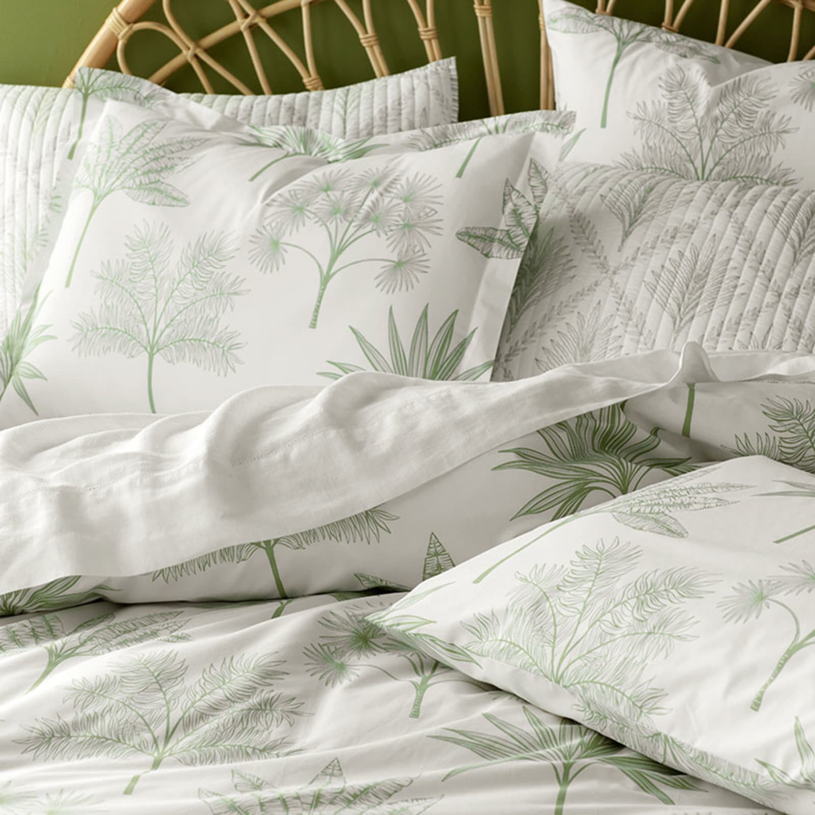 Tulum Tropical Forest Print Percale Duvet Cover