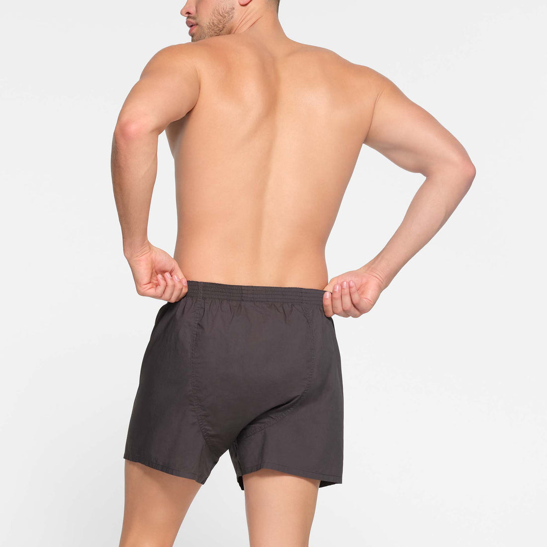 COTTON POPLIN SLEEP MENS BOXER | ASH