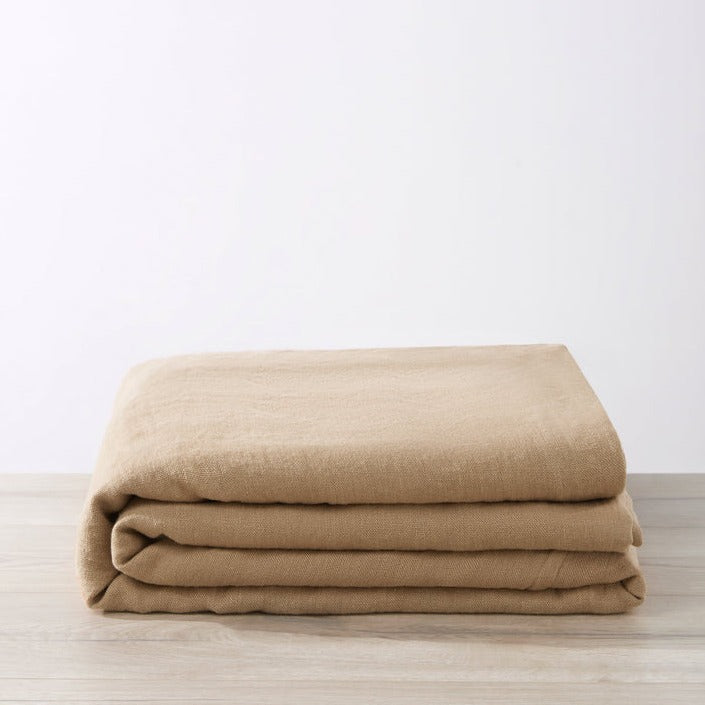 Heavyweight Linen Bedcover - Sand