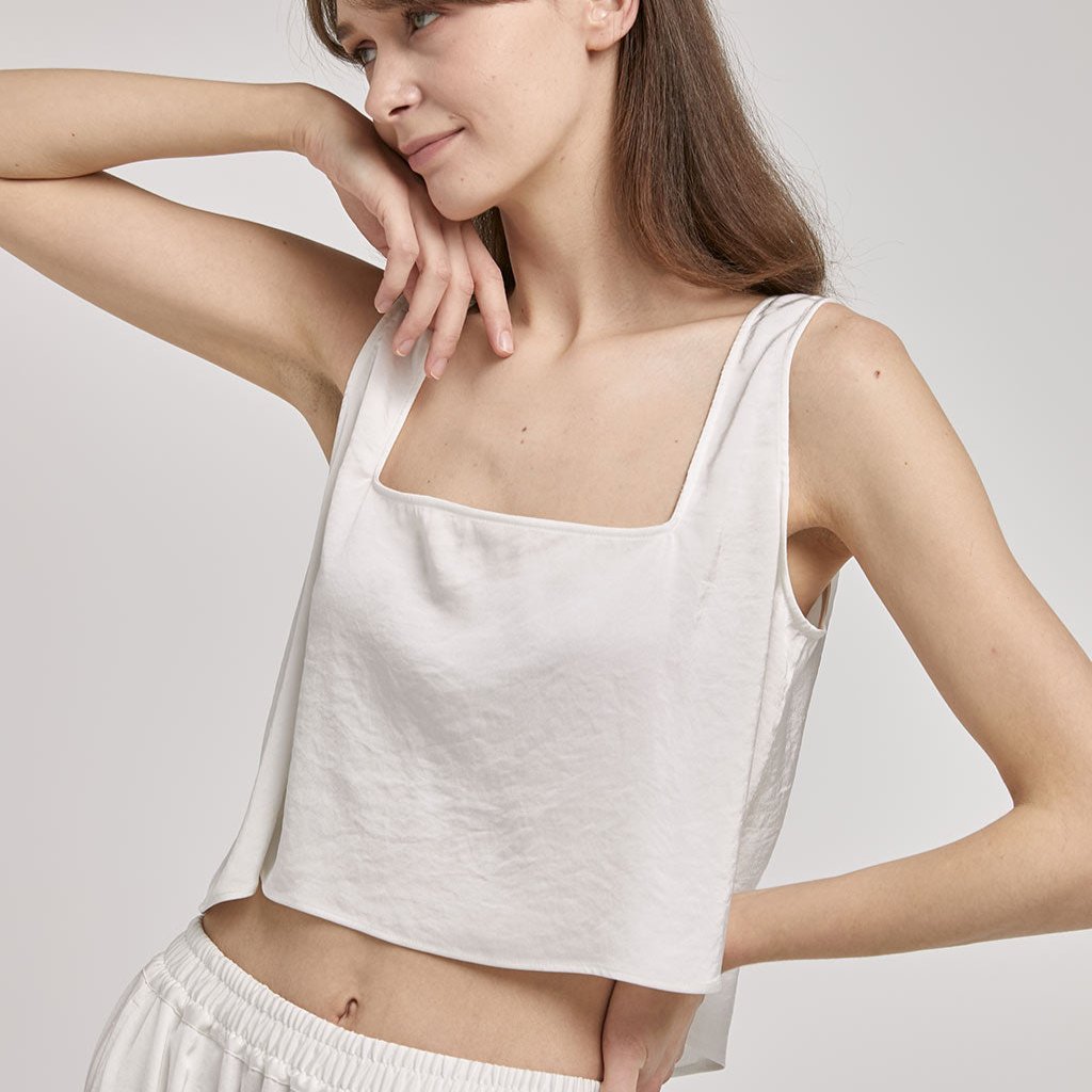 Square Collar Sleeveless Top