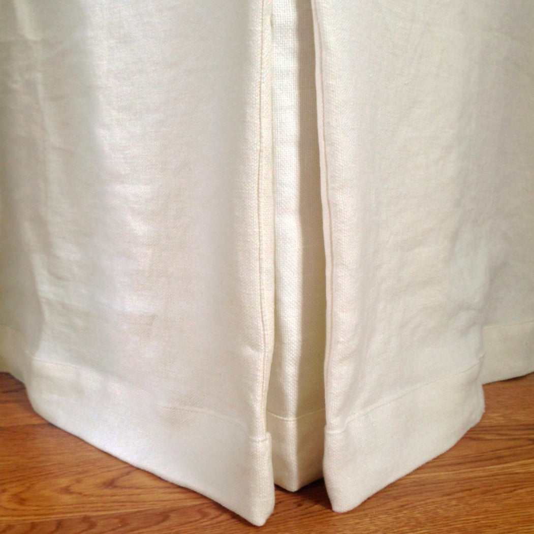 White Linen Bedskirt Dust Ruffle