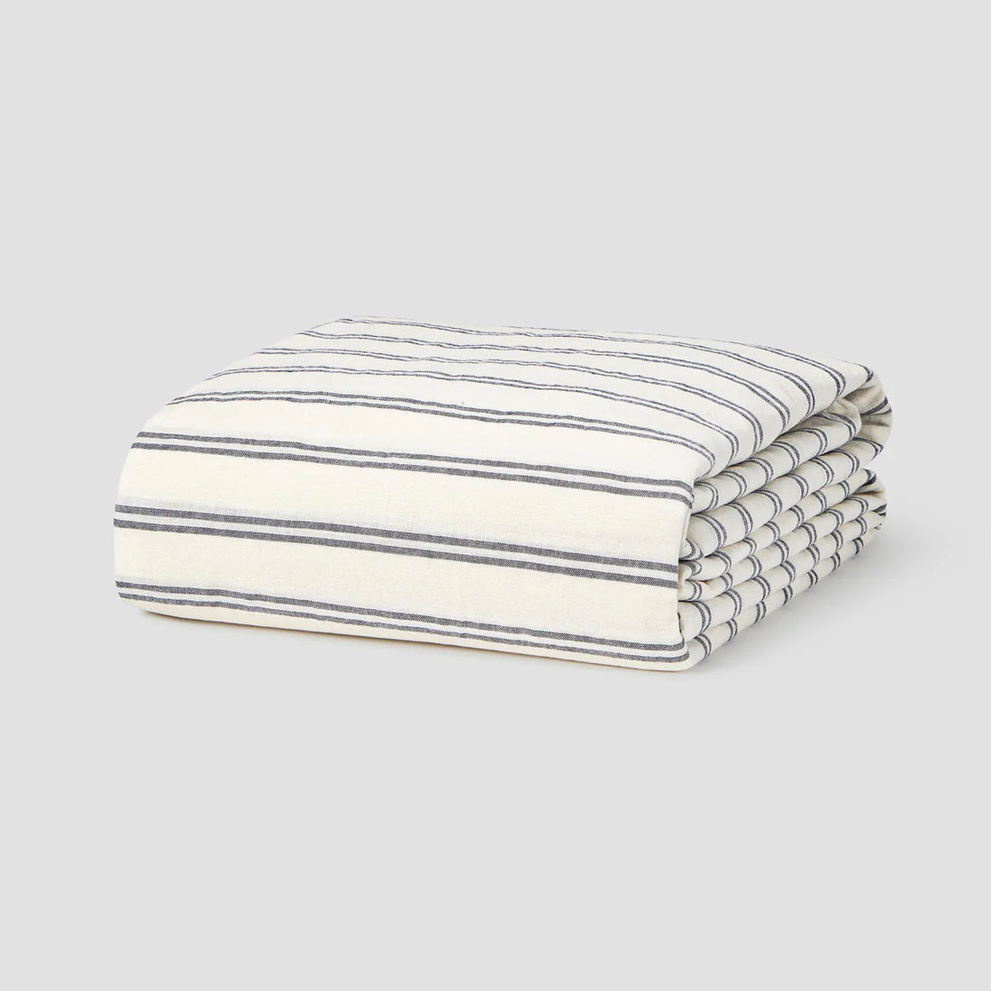 Ivory Kemptown Stripe Linen Blend Duvet Cover