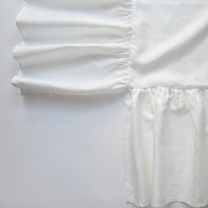 Ruffle Crib Skirt - Woven Herringbone White