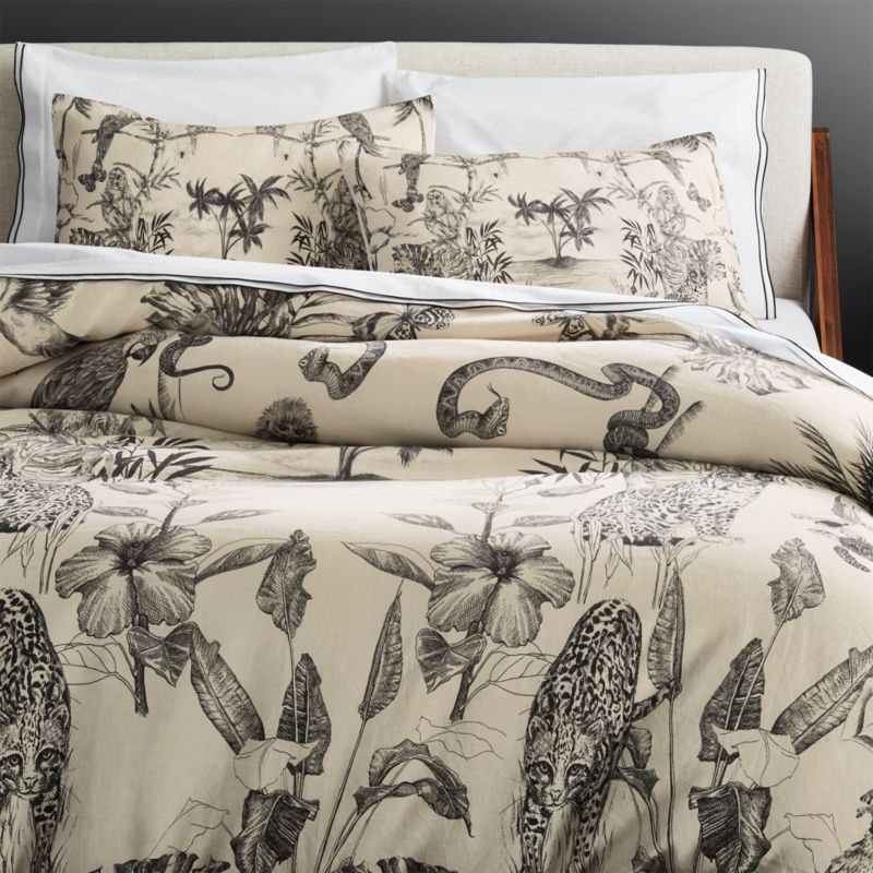 Midnight Jungle Linen Duvet Cover by Matthew Williamson