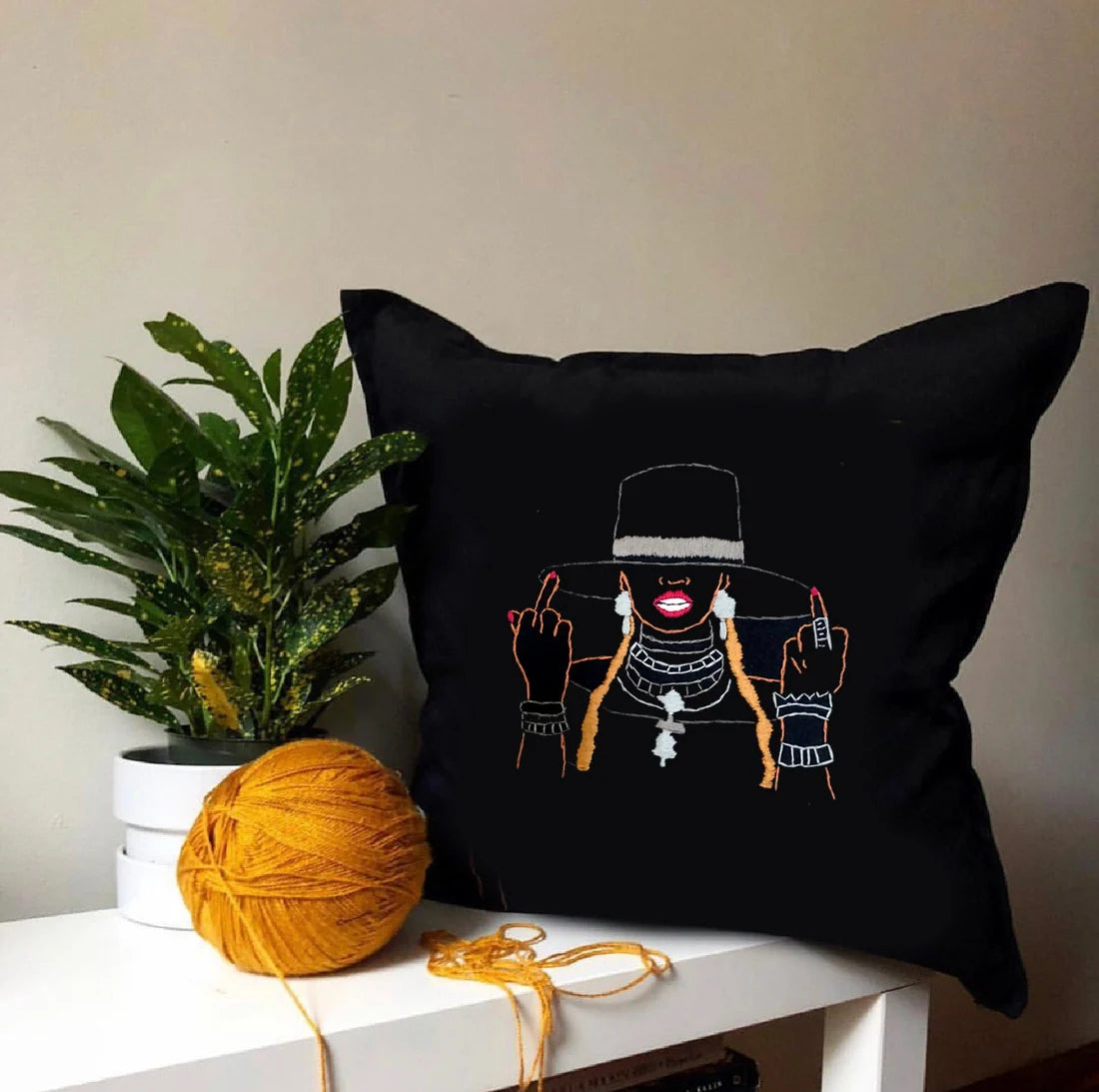Slay Embroidered Pillow
