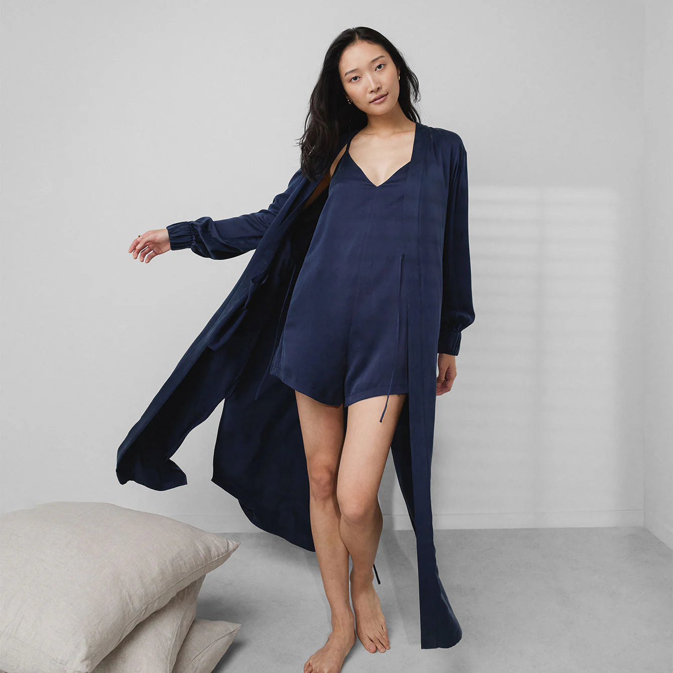 Washable Silk Long Robe