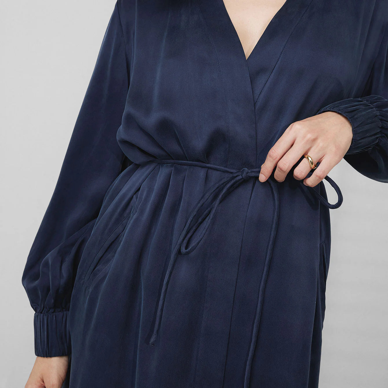 Washable Silk Long Robe