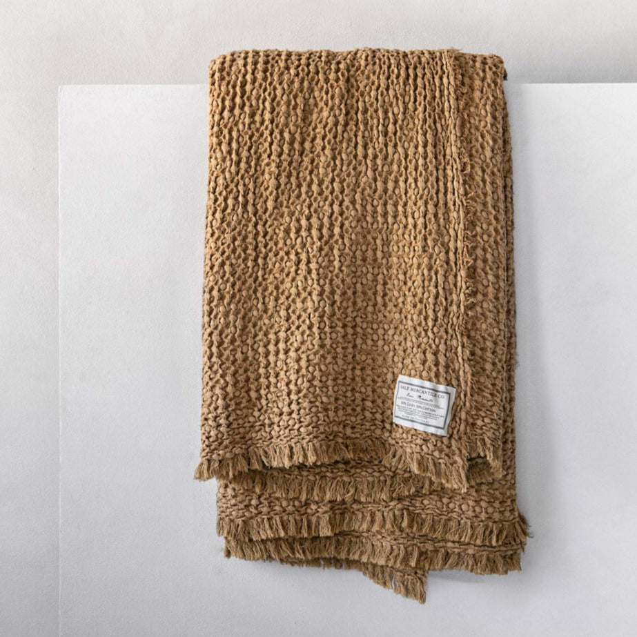 Linen Blanket | Rust Tone Luxury Throw