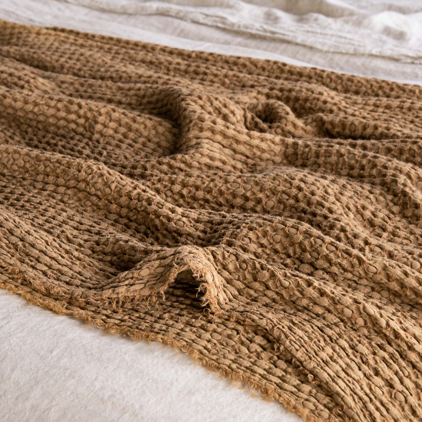 Linen Blanket | Rust Tone Luxury Throw