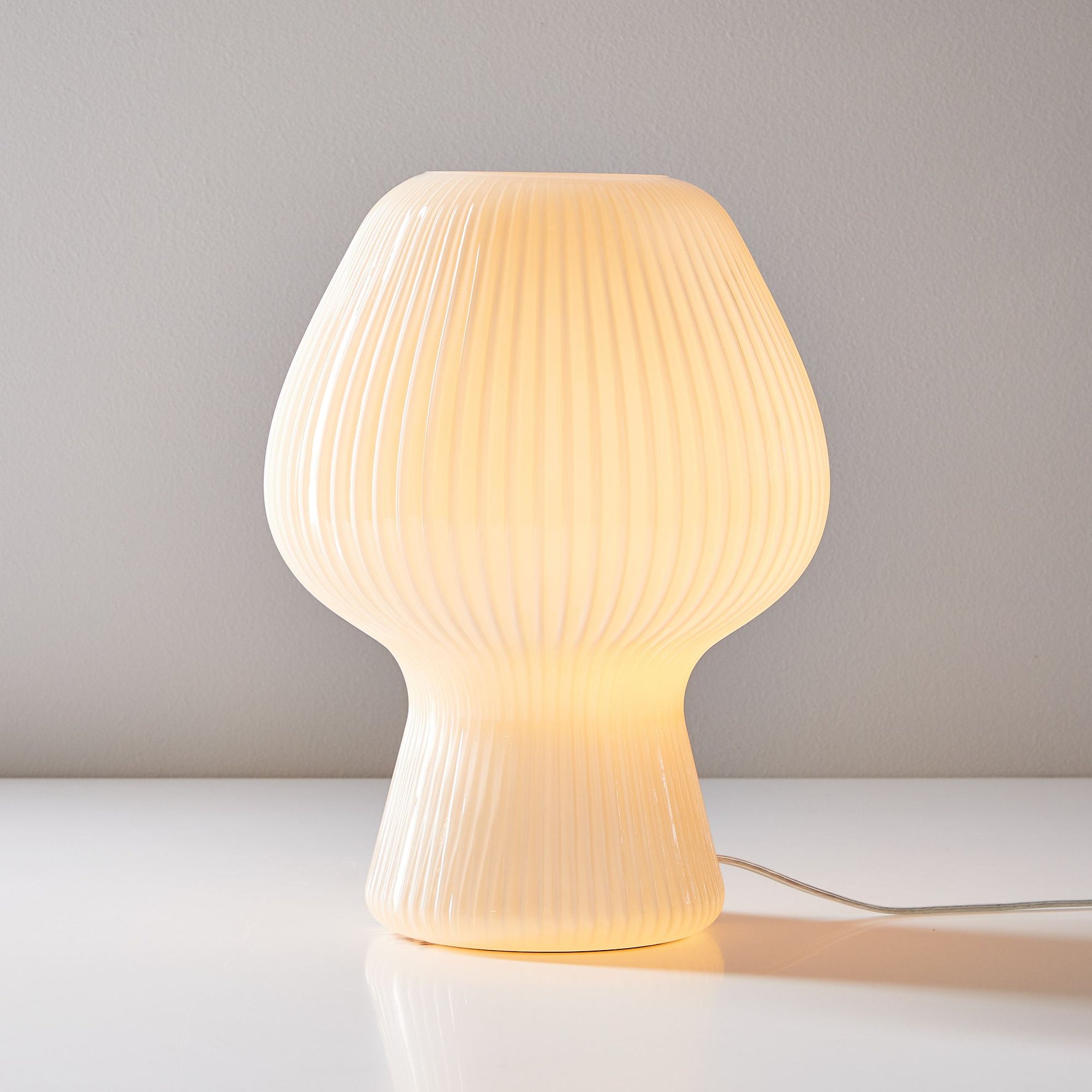 Ribbed Glass Table Lamp