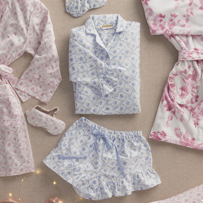 LoveShackFancy Floral Trellis Sateen Pajama Set