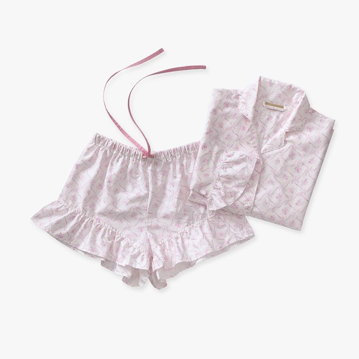 LoveShackFancy Floral Trellis Sateen Pajama Set