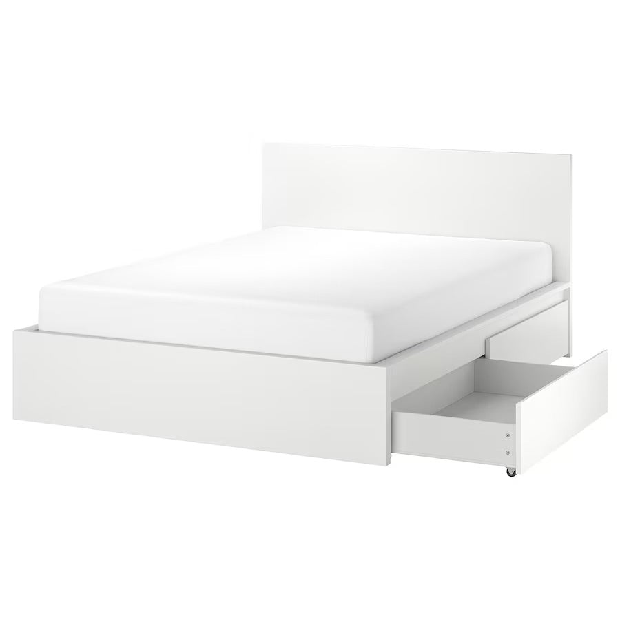 MALM High Bed Frame with Storage Boxes