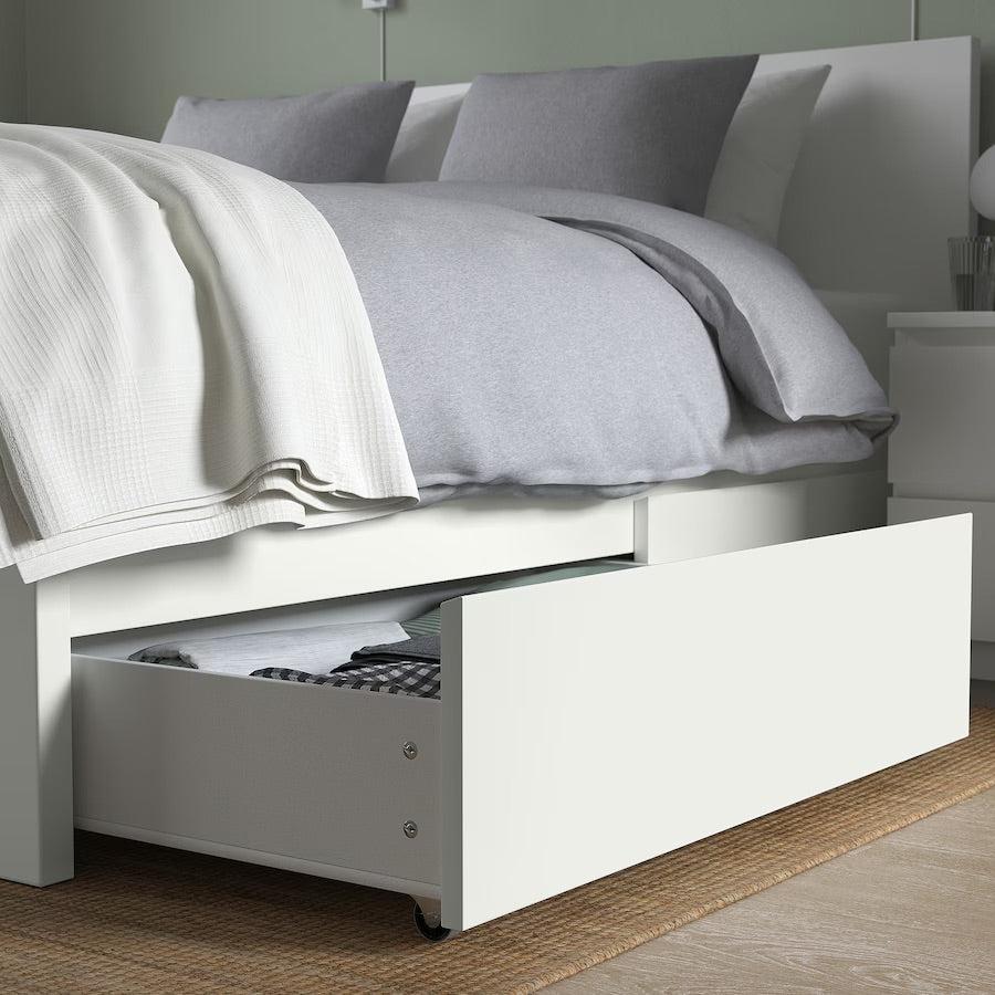 MALM High Bed Frame with Storage Boxes