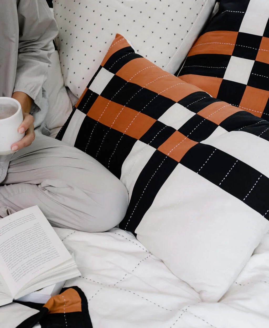 Patchwork Plaid Lumbar Pillow