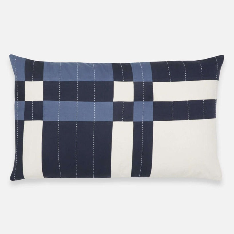 Patchwork Plaid Lumbar Pillow