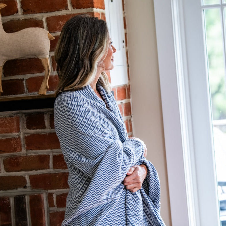 Herringbone Weave Cotton Blanket