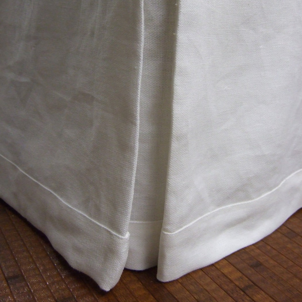 White Linen Bedskirt Dust Ruffle